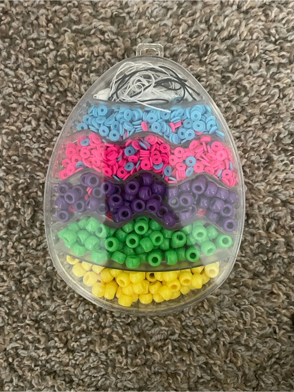 Kids Bead Set - Multicolor Egg-Shaped Storage Case